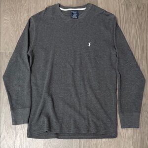 Polo by Ralph Lauren Dark Charcoal Long-Sleeve Crewneck Shirt